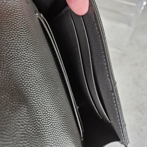 YSL Yves Saint Laurent Cassandra Asphalt Small Wallet Coin Pouch Card Holder - Picture 11 of 13